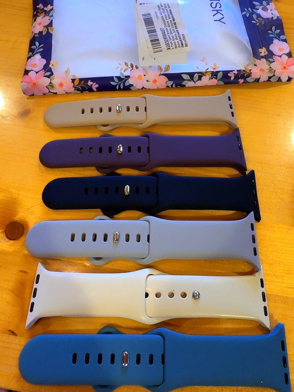 AMSKY 6 Pack Apple Watch Sport Bands Silicone Waterproof Straps 38mm-49mm